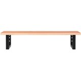  Zidna polica za umivaonik od čelika i masivne hrastovine Smeđa 80 x 40 x 2 cm | shoptok.hr