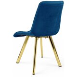  Okretna stolica CIEZA 360, tamnoplavi baršun, zlatne metalne noge, set 3 kom | shoptok.hr