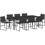  Vrtni set za objed 9 pcs Crna 200 x 80 x 73 cm | Eponuda.ba