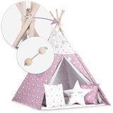Nukido Teepee šator za djecu s svjetlima -bijelo rozi | shoptok.hr