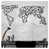 Zidna dekoracija Mapa svijeta, 60x120 cm 2 mm, Crna