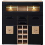 Mömax Visoka Komoda Sonate, Črna, Barva Hrasta | Shoptok.si