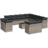 14-dijelni set vrtnih sofa poliratan s jastucima svijetlosivi | Eponuda.ba