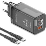 Moxom lx-hc824 60w pd type c na type c crni Kucni punjac ( P1277 ) Cene