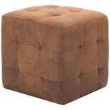  Tabure 2 kom smeđi 30 x 30 x 30 cm od umjetne brušene kože | Eponuda.ba