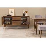 Hanah home vina 02 0701 walnut grey produživi trpezarijski sto, stolice i konzola (5 komada)) | ePonuda.com
