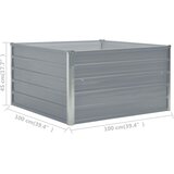  Povišena vrtna gredica 100 x 100 x 45 cm pocinčani čelik siva | Eponuda.ba