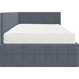  Kutni krevetni okvir s madracem s uzglavljem 2 kom. Siva Baršun - Tamno siva 90 x 200 cm | shoptok.hr