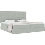  Krevet s prostorom za pohranu s LED-om s madracem Svijetlo siva | shoptok.hr