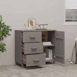 vidaXL komoda svetlo siva 90x40x80 cm trdna borovina | Shoptok.si