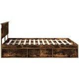  Okvir za krevet s uzglavljem Dimljeni hrast 160 x 200 cm | shoptok.hr