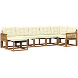 vidaXL Zunanja garnitura za sedenje z blazino 7 pcs Naravna in smetana, (5000282217) | Shoptok.si