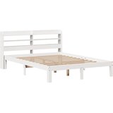 vidaXL Okvir za krevet s uzglavljem bijeli 135 x 190 cm od borovine | shoptok.hr