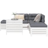  The Living Store Vrtna sedežna garnitura 6-delna bela trdna borovina - Vrtna Sedežna Garnitura, (21479693) | Shoptok.si