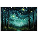  Slika - Starry night - a contemporary version of Van Gogh\'s night sky 90x60 Premium Print | shoptok.hr