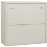 vidaXL Pisarniška omara svetlo siva 90x40x90 cm jeklo | Shoptok.si