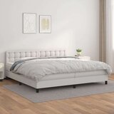  Box spring postelja z vzmetnico bela 200x200 cm umetno usnje, (20788845) Cene
