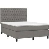  Box spring postelja z vzmetnico temno siva 140x200 cm blago, (20724185) | Shoptok.si