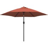  Vrtni suncobran s LED svjetlima i šipkom 300 cm terakota | shoptok.hr