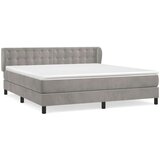  Box spring postelja z vzmetnico svetlo siva 160x200 cm žamet, (20846644) | Shoptok.si