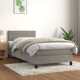 Box spring krevet s madracem svjetlosivi 80 x 200 cm baršunasti Cijene
