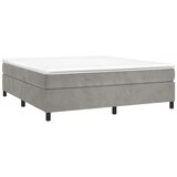  Box spring postelja z vzmetnico svetlo siva 200x200 cm žamet, (20725164) | Shoptok.si