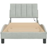  Okvir kreveta s LED svjetlima svjetlosivi 80x200 cm baršunasti | shoptok.hr