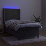  Box spring postelja z vzmetnico LED temno siva 90x200 cm žamet, (20789334) | Shoptok.si