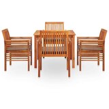  5-dijelni vrtni blagovaonski set s jastucima bagremovo drvo | shoptok.hr