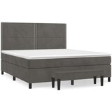 Box spring postelja z vzmetnico temno siva 160x200 cm žamet, (20901637) | Shoptok.si