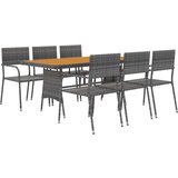  7-dijelni vanjski blagovaonski set od poliratana sivi | shoptok.hr