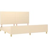  Posteljni okvir z vzglavjem krem 200x200 cm blago, (20903383) | Shoptok.si