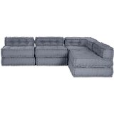  4-sjedalni modularni pouf sofa konvertibilna siva tkanina | shoptok.hr