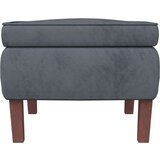  Stolček z lesenimi nogami temno siv žamet, (20700270) | Shoptok.si