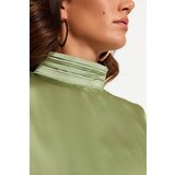 Trendyol Green Belted Collar and Cuff Draped Detailed Woven Hijab Evening Dress | Shoptok.si
