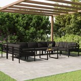 vidaXL Vrtna sedežna garnitura 10-delna z blazinami aluminij antracit Cene