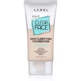 LAMEL OhMy Clear Face tekoči puder za problematično in mastno kožo odtenek 402 Deep beige 40 ml