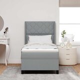  LED Box Spring Krevet Svijetlo siva 90 x 200 cm tkanina | shoptok.hr