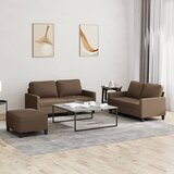  3-dijelni set sofa s jastucima smeđi od tkanine Smeđa Cijene