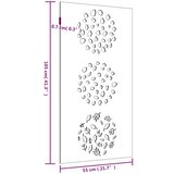 vidaXL Vrtni zidni ukras 105 x 55 cm od čelika COR-TEN s uzorkom lišća | shoptok.hr