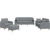  4-dijelni set sofa s jastucima svjetlosivi od tkanine | shoptok.hr