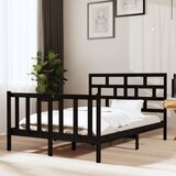 Maison Chic Posteljni okvir - Dvoposteljna postelja - Zakonska postelja črn iz borovine 140x190 cm-J13933, (21761855) | Shoptok.si