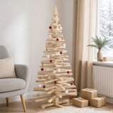  Drveno božićno drvce KOTKA 150 cm Masivna borovina Prirodno | shoptok.hr