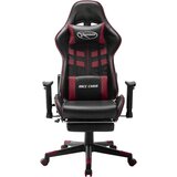 vidaXL Gaming stol z oporo za noge črno in vinsko rdeče umetno usnje | Shoptok.si