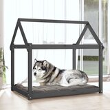 Krevet za pse sivi 111x80x100 cm od masivne borovine | Eponuda.ba