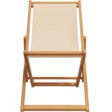  Sklopiva stolica za plažu bež od drva eukaliptusa i tkanine | shoptok.hr