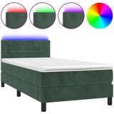 Maison Chic Box spring postelja - Vzmetna postelja z vzmetnico LED tem. zelena 90x200 cm žamet SL21904, (21905222) Cene