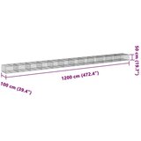 vidaXL Gabionska košara s poklopcem 1200x100x50 cm pocinčano željezo | shoptok.hr