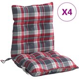  Jastuci za stolicu niskog naslona 4 kom crveni karirani tkanina | shoptok.hr
