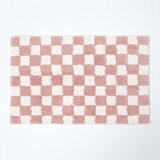 HOMESCAPES kopalniška preproga carreaux nedrseča 100% bombaž rožnata, 50 x 80, (5000161236) | Shoptok.si